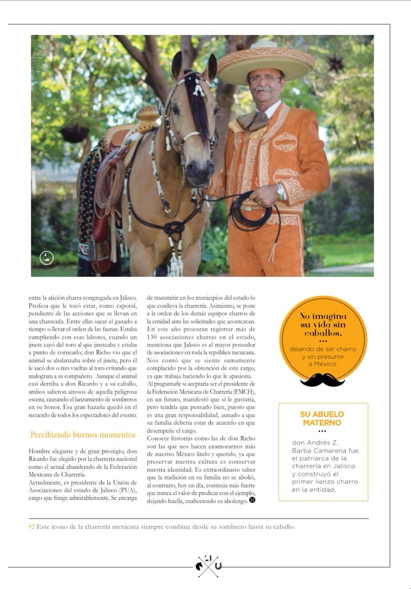 Don Ricardo Zermeño Barba. 
Revista Hacendados. Abril-mayo 2018.