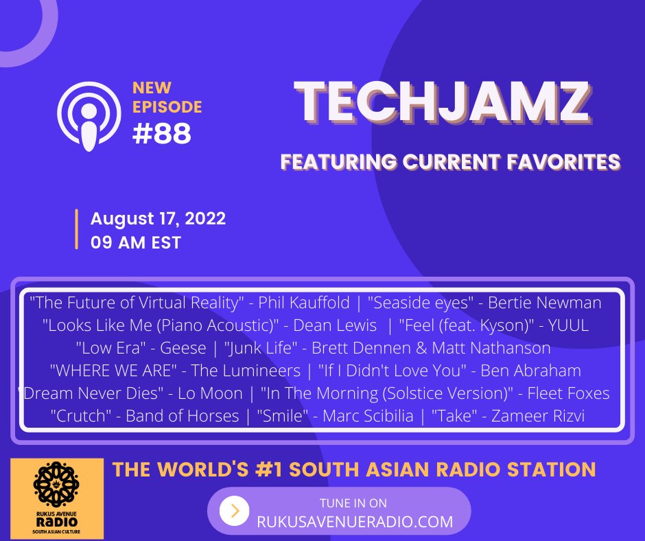 OdessoOfficial's tweet photo. Happy Friday! Join in listening with us!

This episode features topics on virtual reality and some of our favorite music picks for the week. Live now on @rukusavenueradio ! https://t.co/ViaV3BQi2H https://t.co/kKzJIUPA34