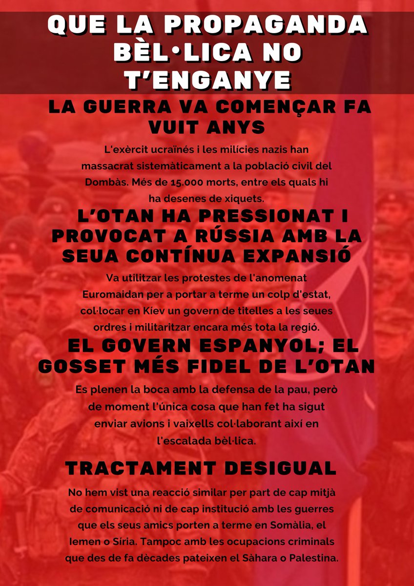 Ací teniu la posició del col.lectiu respecte al que està passant en Ucraïna 👇👇