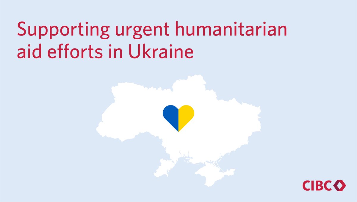 CIBC (@cibc) on Twitter photo To help provide immediate humanitarian aid, we’ve donated $200,000 to the <a href="/UNICEFCanada/">UNICEF Canada</a> Ukraine Appeal, the <a href="/redcrosscanada/">Canadian Red Cross</a> Ukraine Humanitarian Crisis Appeal, and the United Nations Refugee Agency
<a href="/UNHCRCanada/">UNHCR Canada 🇨🇦</a> Learn more: cibc.mediaroom.com/2022-02-25-CIB… To help provide immediate humanitarian aid, we’ve donated $200,000 to the <a href="/UNICEFCanada/">UNICEF Canada</a> Ukraine Appeal, the <a href="/redcrosscanada/">Canadian Red Cross</a> Ukraine Humanitarian Crisis Appeal, and the United Nations Refugee Agency
<a href="/UNHCRCanada/">UNHCR Canada 🇨🇦</a> Learn more: cibc.mediaroom.com/2022-02-25-CIB…