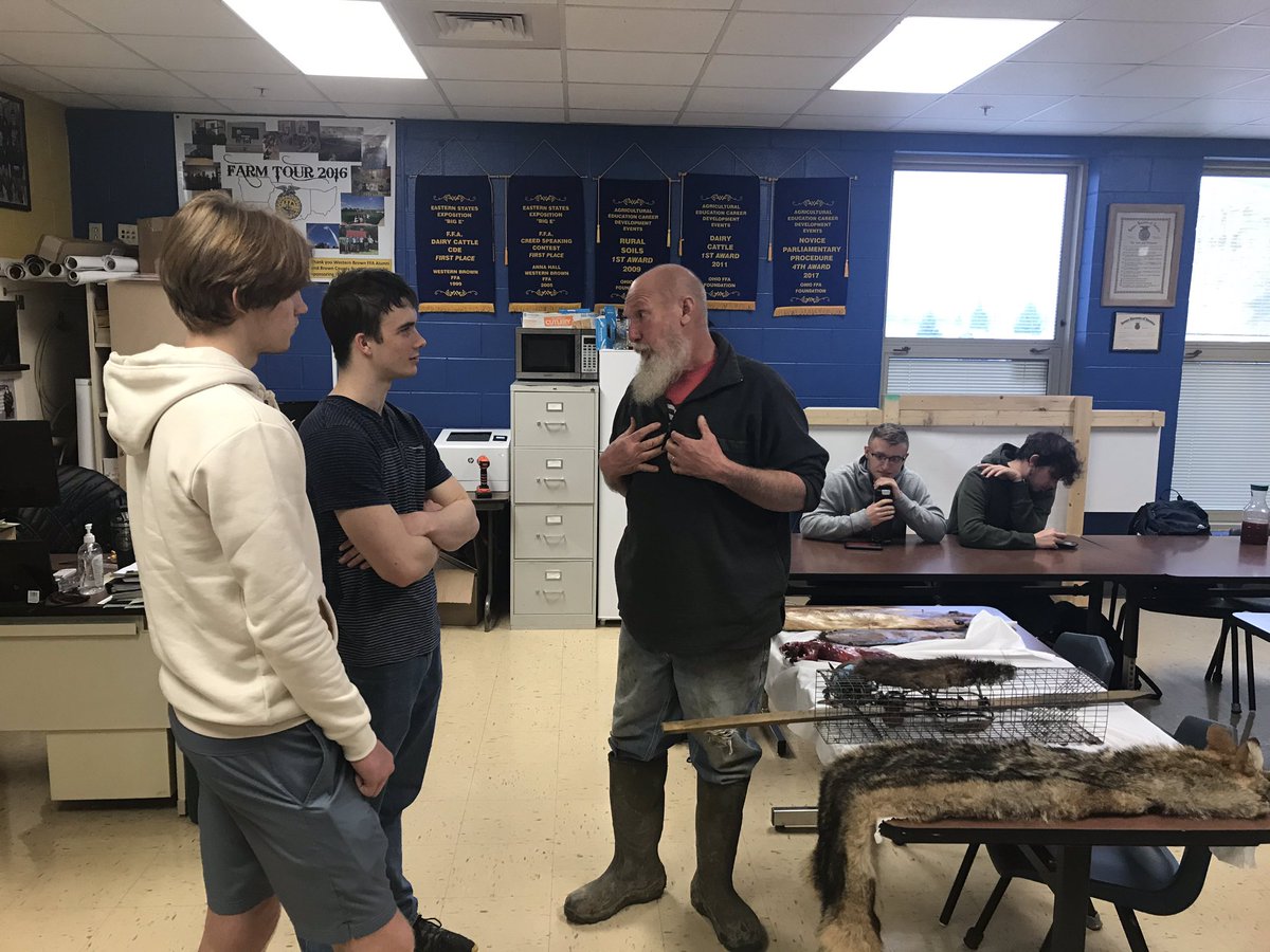 wb_ffa's tweet photo. Our newest class, Outdoor Conservation Adventures got a real treat today. Thank you Steve McConnell for the trapping and skinning demonstrations today! https://t.co/S8IHq0toKl