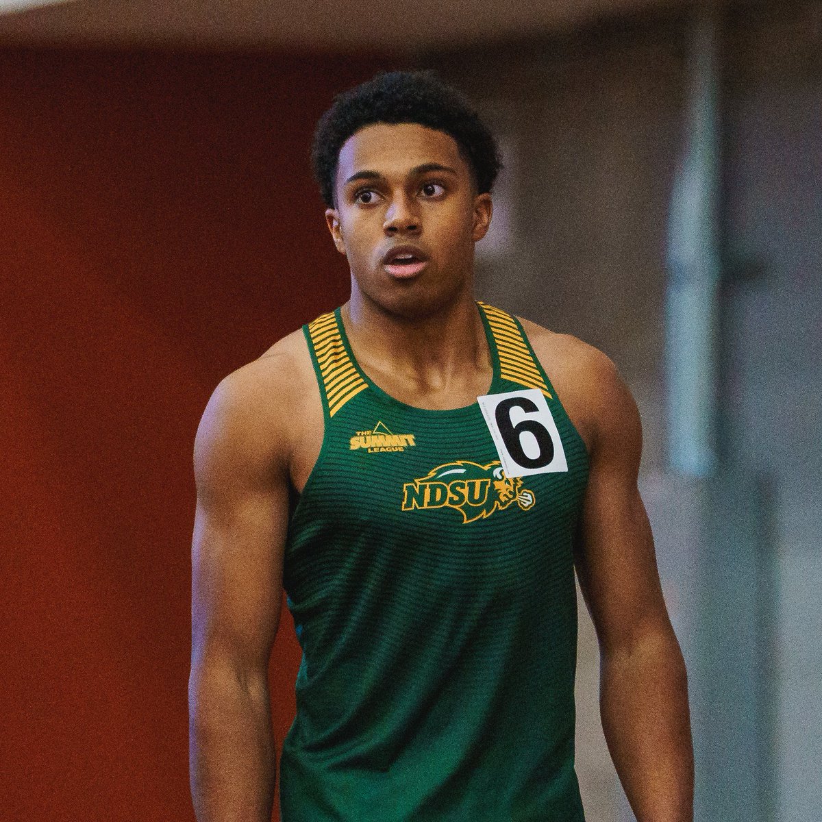 Bison freshman Logan Mathieu runs a personal-best 8.05 in the 60m hurdles prelims at the Summit League Championships, making him the fastest qualifier to tomorrow's final!