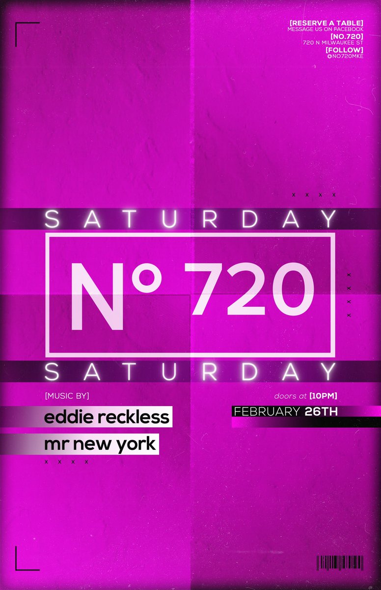 No720Milwaukee's tweet photo. Another Sold Out Saturday with Eddie Reckless &amp; Mr New York https://t.co/qO902x6pj2
