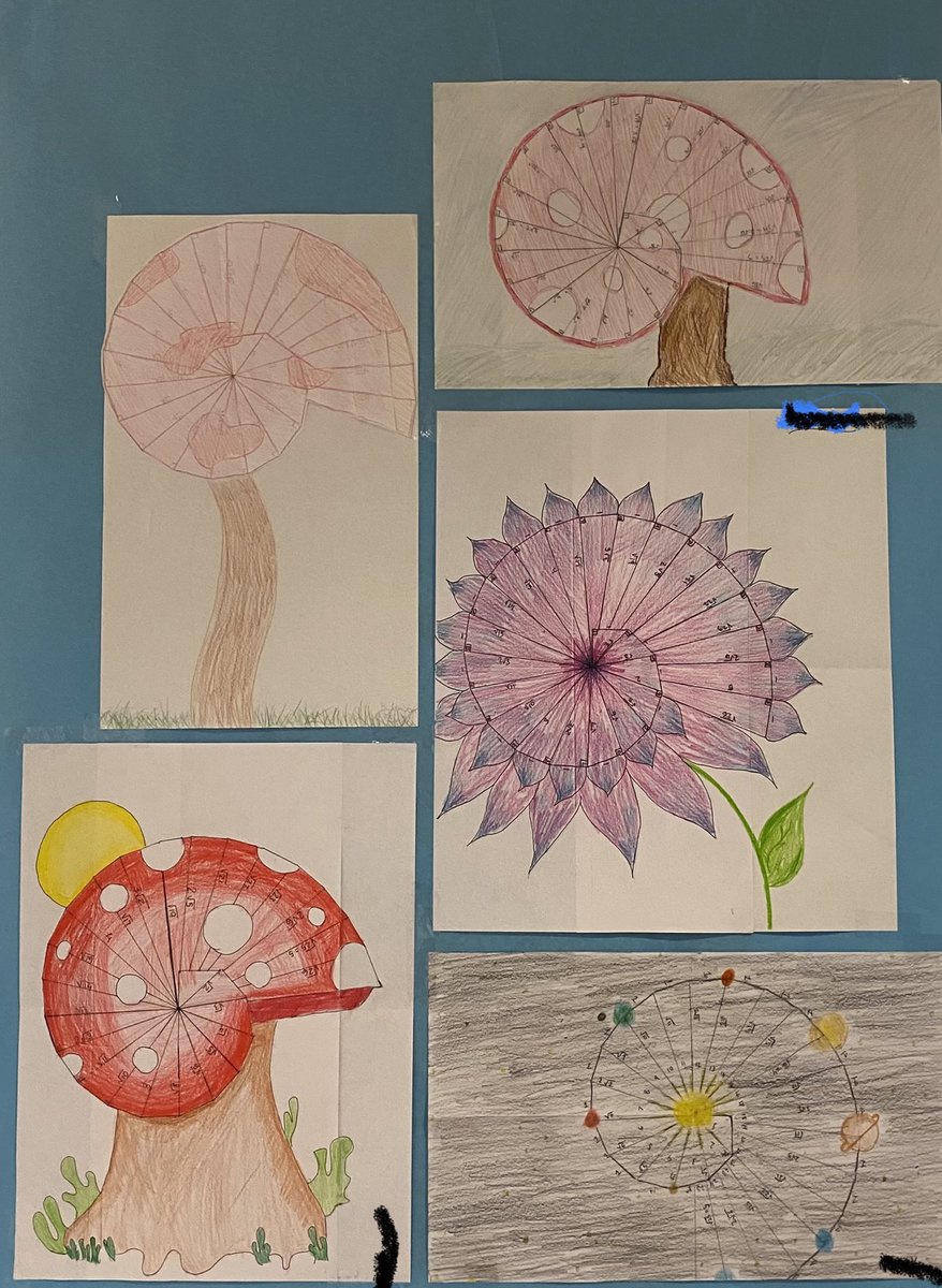 RaeSalargo's tweet photo. 8-4 Math 1 Pythagorean Spirals #salemproud https://t.co/qtn5RlC6Nv