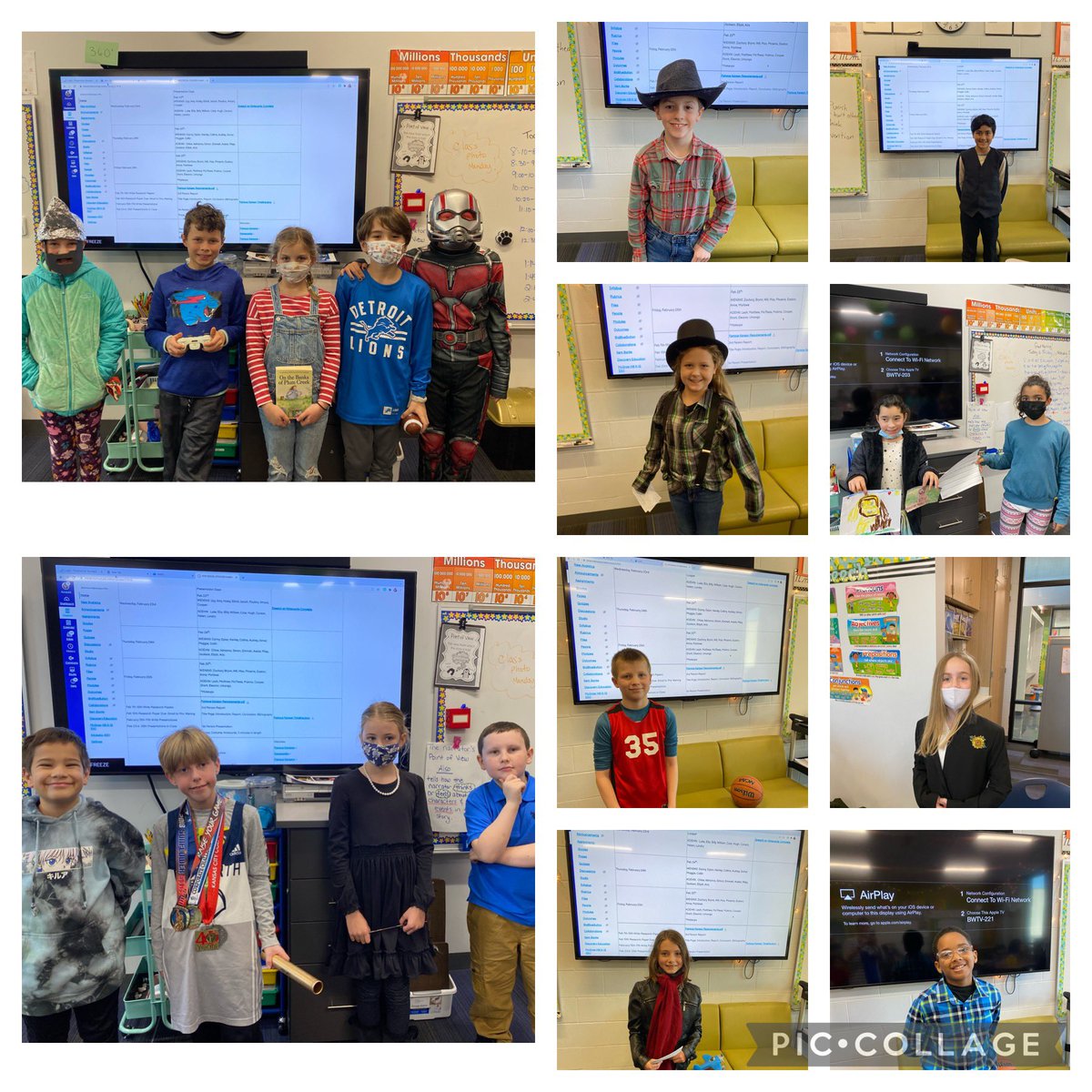 WeningAmber's tweet photo. We had one more day of Famous Kansan presentations today!  Francisco Coronado, Mr. Beast, Paul Rudd, Maurice Greene, Buffalo Bill, Andrew Reeder, Kathleen Sebelius, and more! @Bulldogs512  @BriarwoodElem https://t.co/VCly14Sxbc