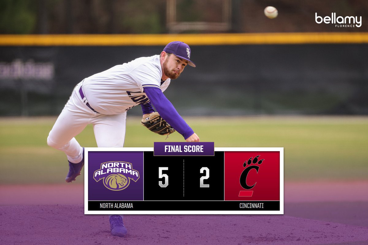 UNAAthletics's tweet photo. Lions with the W over Cincinnati‼️ Lion pitchers struck out 14 batters to take down the Bearcats🔥⚾️ Doubleheader tomorrow at 1pm‼️ #RoarLions https://t.co/q4NPV24K04