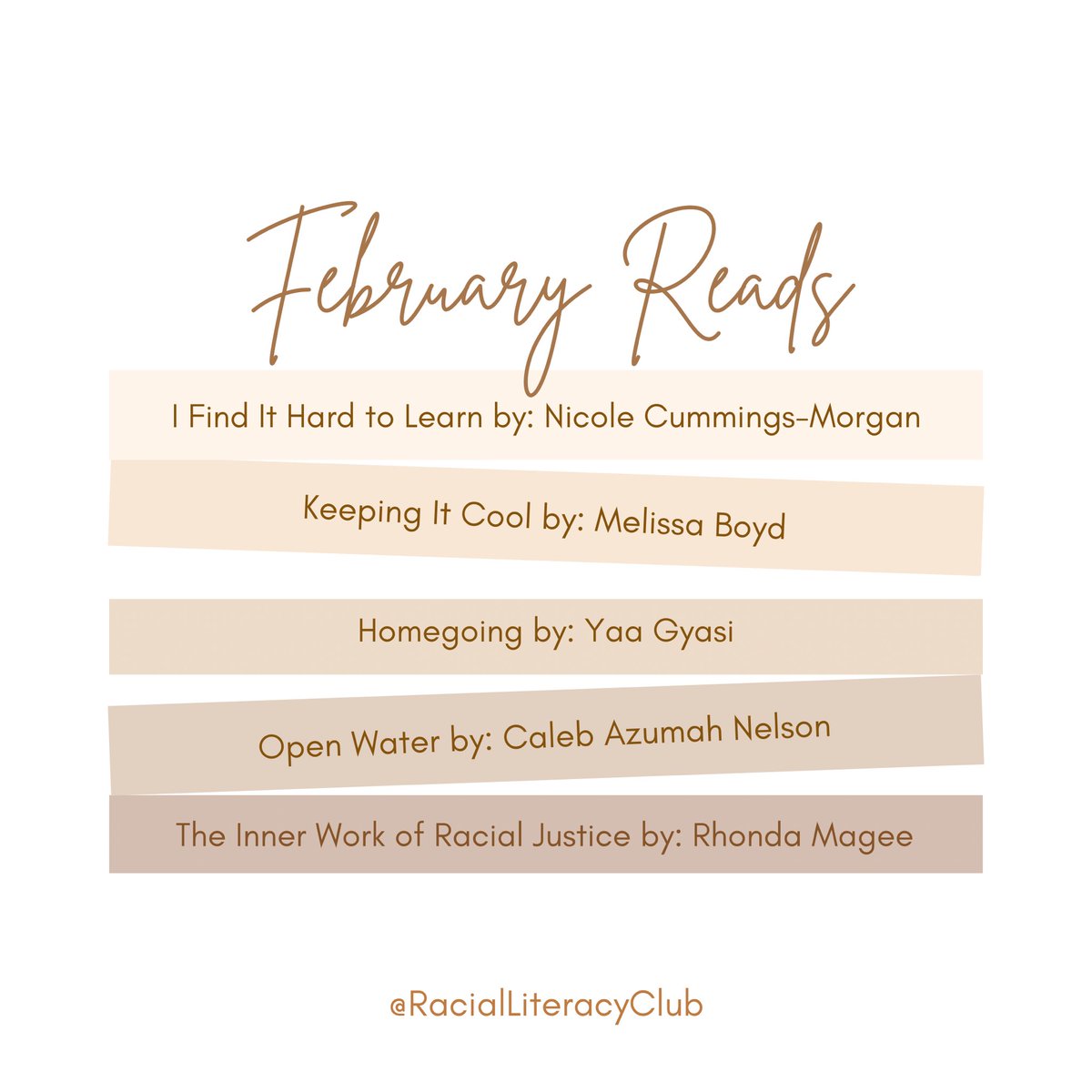 To honour this Black History Month we have intentionally chosen to centre Mental Health and Wellbeing within our February 2022 Booklist.

If you haven’t yet, ✨Become A Member✨ to receive a FREE list of reads and insights monthly! 

racialliteracy.ca/Maillist/