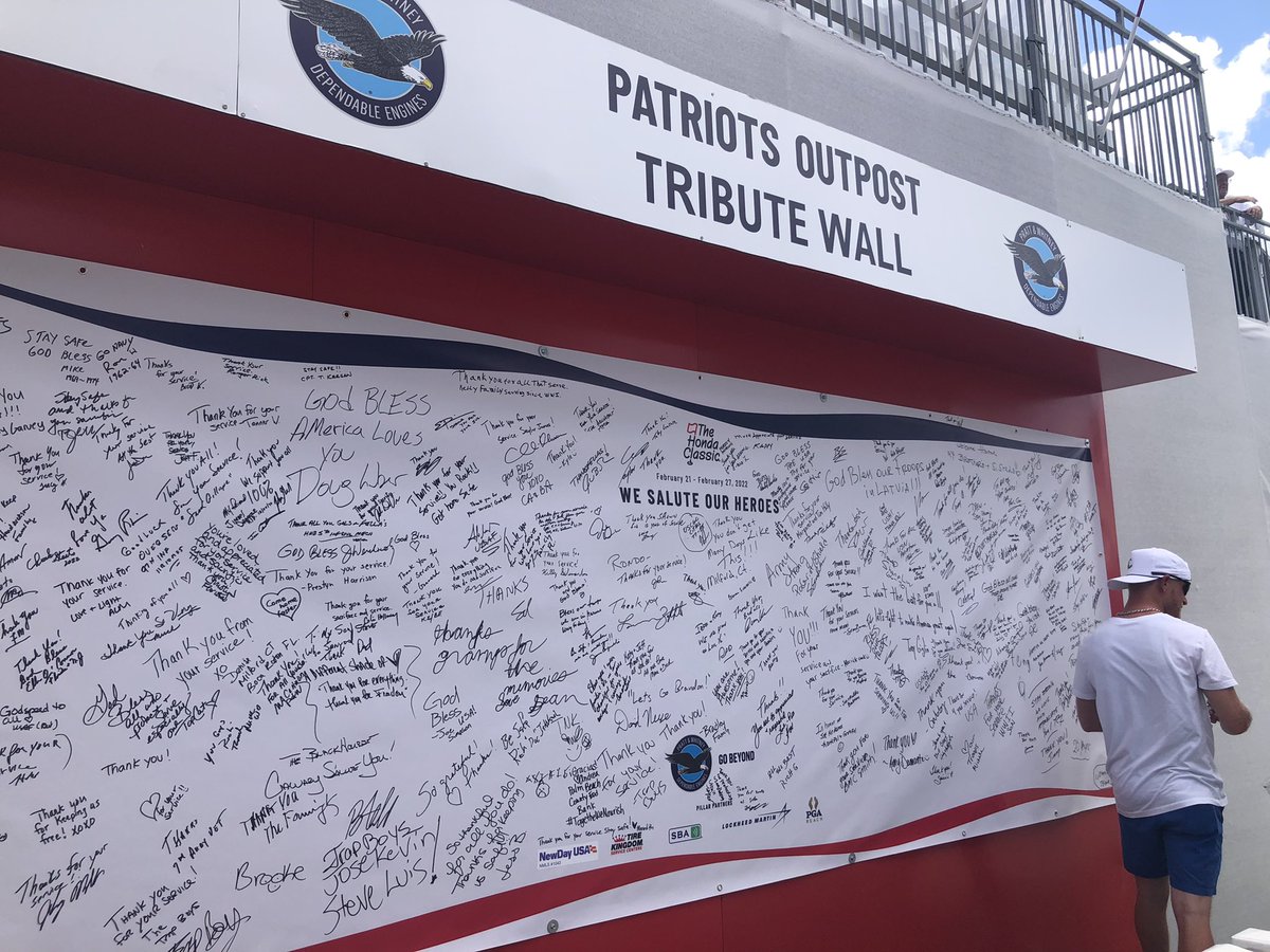 Look who stopped by the <a href="/prattandwhitney/">Pratt & Whitney</a> Patriots Outpost at  <a href="/TheHondaClassic/">The Honda Classic</a>.  Thank you for signing our tribute wall to send to our servicemen and women. #saluteourtroops