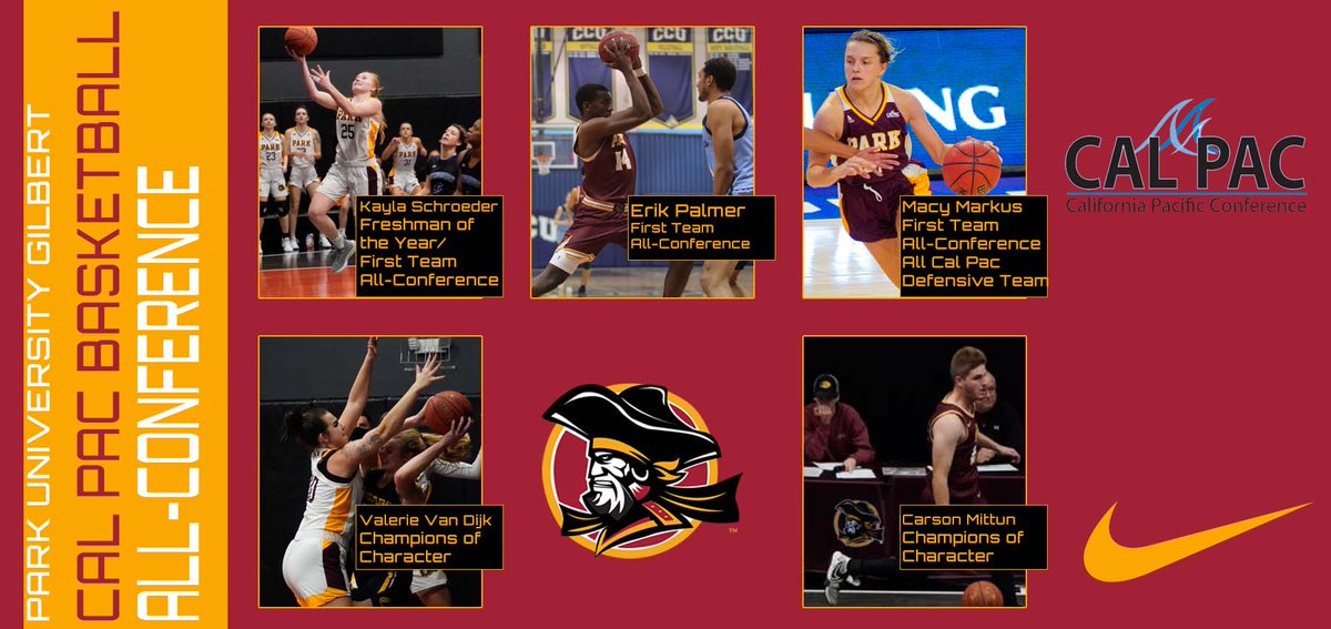 Basketball (M/W): Five Bucs Honored by Cal Pac; Schroeder Freshman of the Year
 - gilbert.parkathletics.com/article/basket…