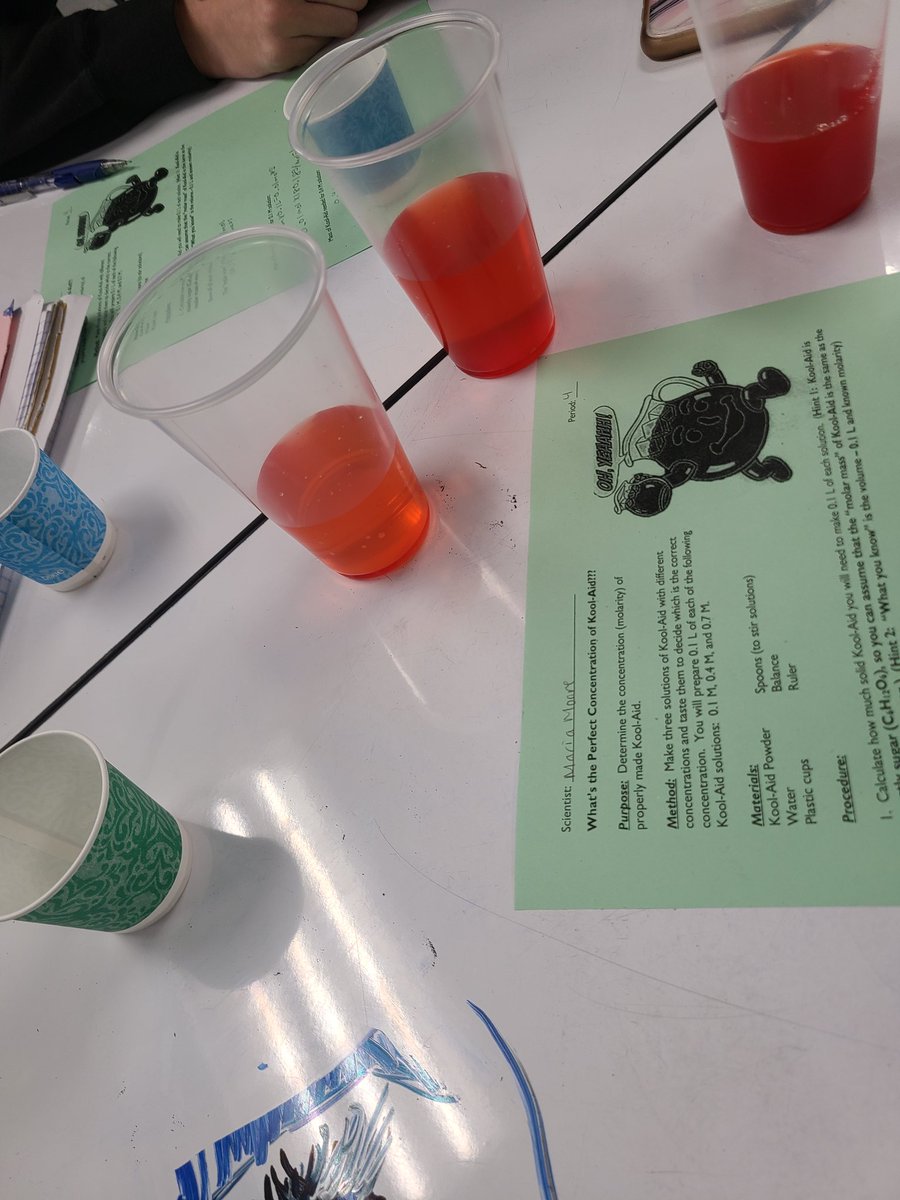 What is the best concentration of Kool-aid? Find out in chemistry! Surprisingly these kiddos didn't like it too sweet. <a href="/speaglescience/">SPHS Science</a> <a href="/SanPasqualHS/">San Pasqual High</a>
