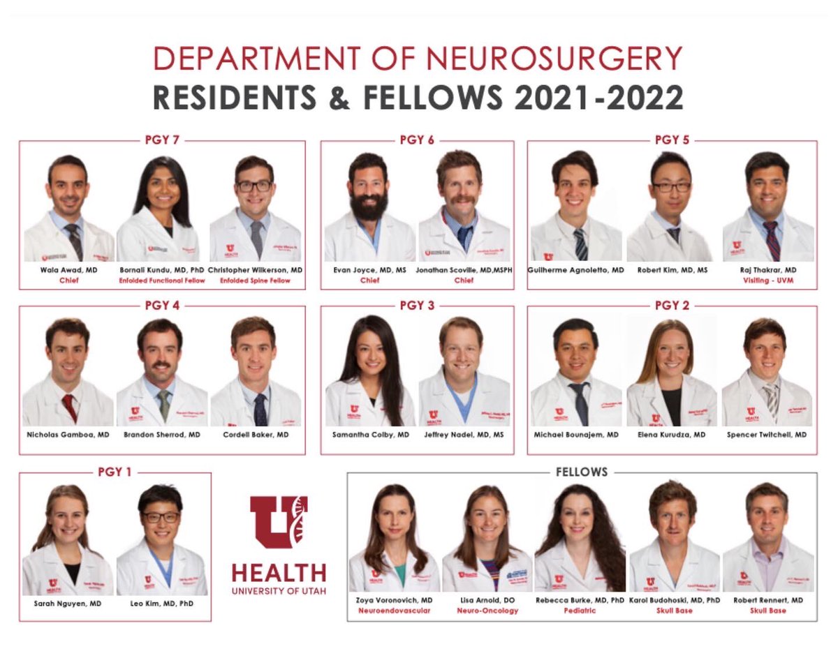 #ThankAResidentDay: Working incredibly hard as they train to become #neurosurgeons, our #residents are an integral part of the @UofUCNC/@UofUHealth team. 

We are grateful for their diligence and dedication to our program, patients, & community.