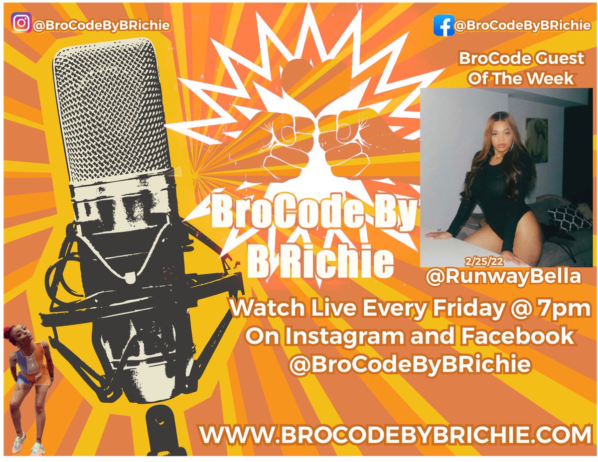 HerAurABRich's tweet photo. Tap In At 7pm To See Me &amp;&amp;. #BroCodeGuestOfTheWeek @runwaybella! Don’t Miss It &amp;&amp;. #DontBreakTheCode ✊🏾🖤✊🏾 https://t.co/0abbGAcIxx