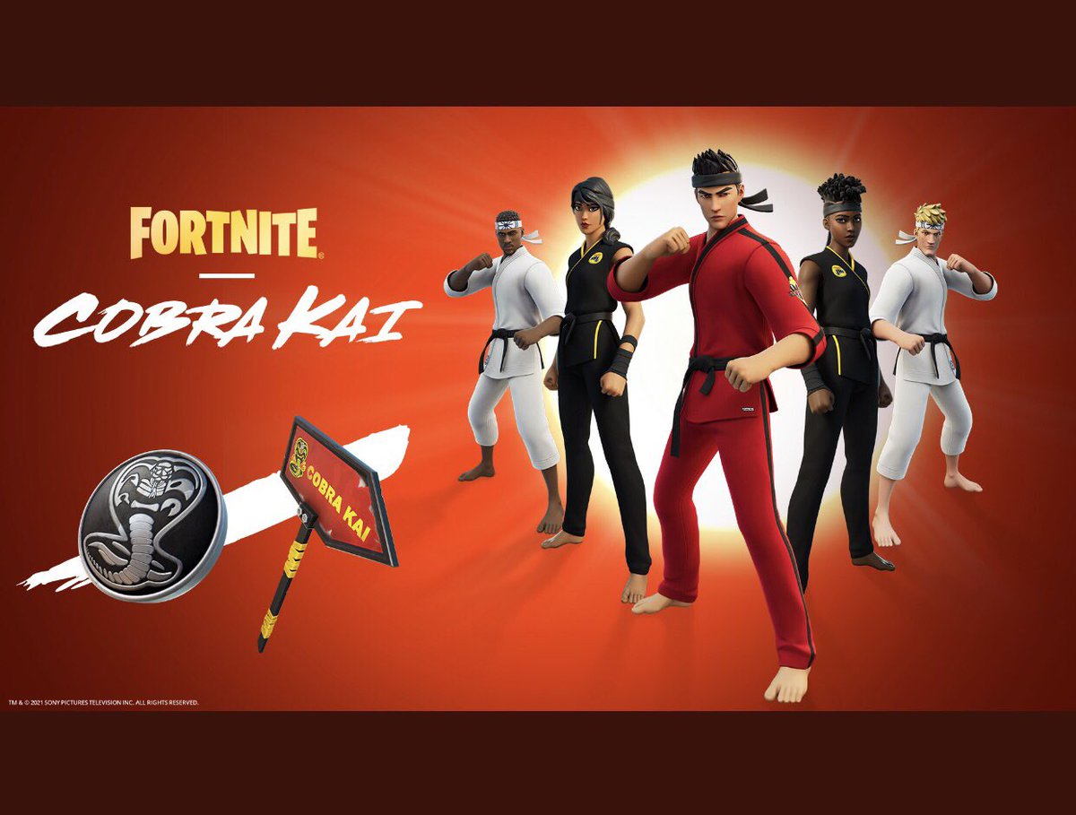 IShaeButterI's tweet photo. @FortniteGame @quantumbuilds Day 23 of asking for the Cobra Kai skins to return 🥺 https://t.co/UvUKQvWZUb