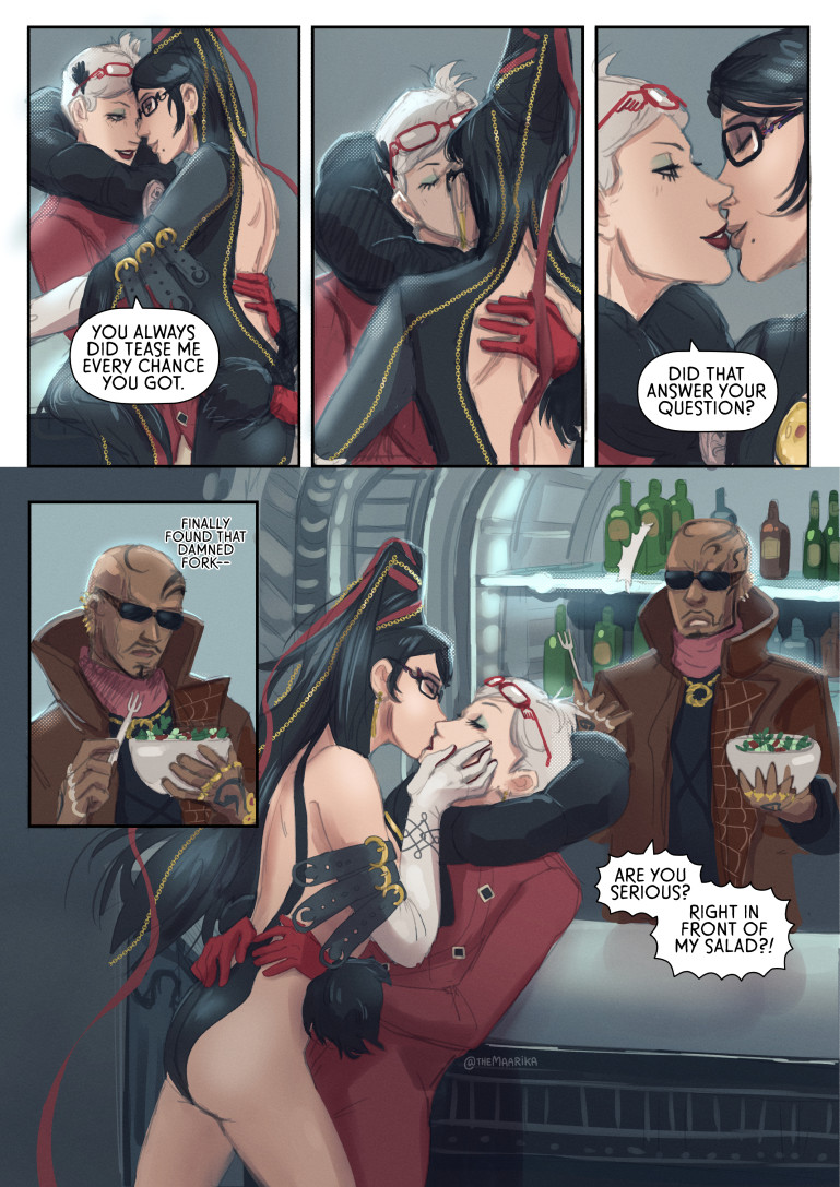 right in front of his salad #bayonetta 