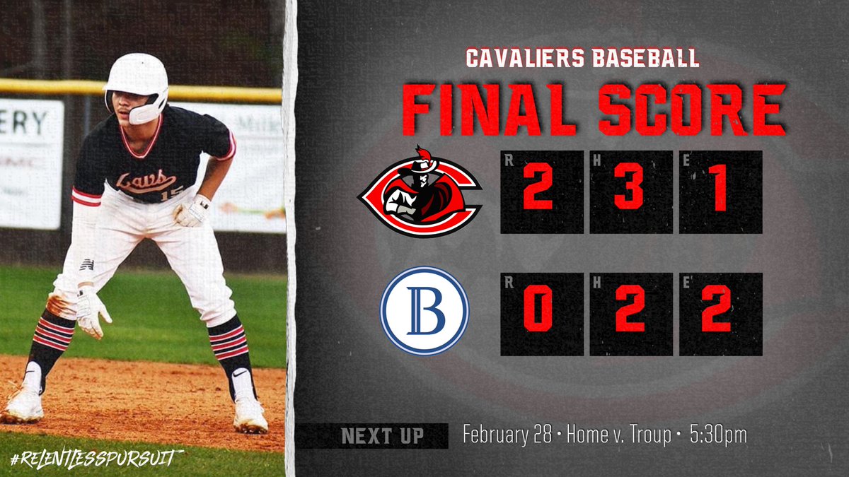 Cavs Win!!!! It’s always nice to get a road win!

Our Cavs will be back in action on Monday as we take on the Troup Tigers at Callaway HS!