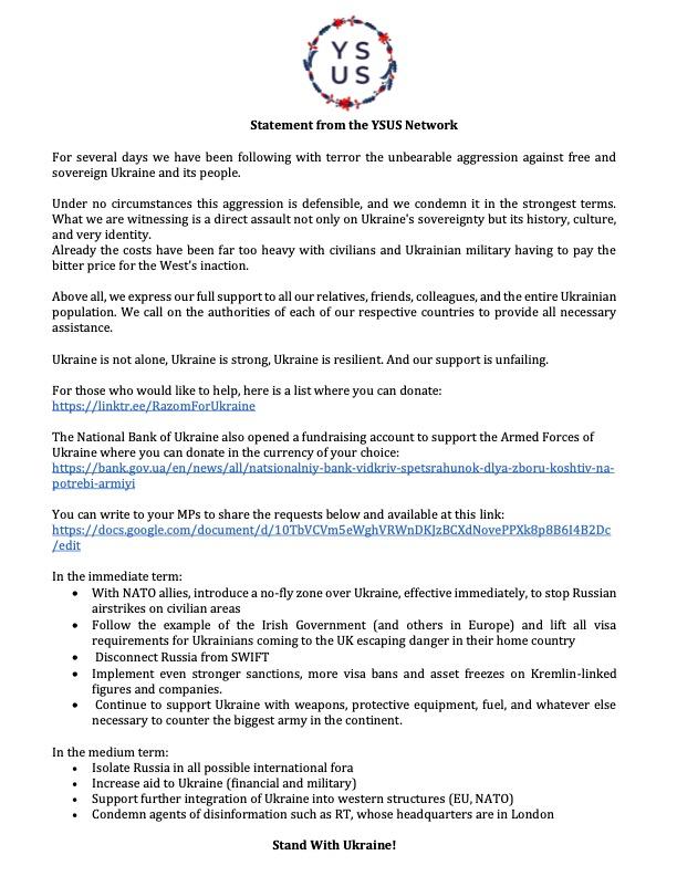 YSUSnetwork's tweet photo. On behalf of the Young Scholars in Ukrainian Studies Network (YSUS) #StandWithUkraine 🇺🇦

For a comprehensive list of organizations to donate and contribute otherwise:
*Linktr: https://t.co/JaUBgBj4f1
*NBU: https://t.co/6tBmdZzPlW

Write your MP's: 
https://t.co/pTZk5atRXR https://t.co/P8mJnnhVZR