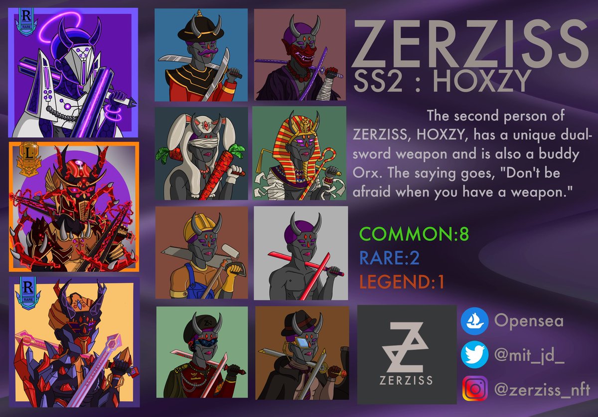 zerziss's tweet photo. SS2:HOXZY 😈⚔️
One if the ten monsters ZERZISS 
(Buddy SS1 ORX)⬇️⬇️⬇️⬇️

https://t.co/P0nohcxDzh
#NFTCommmunity #NFTCollection #NFTartists #opensea #NFTs #NFTdrops https://t.co/jesBhTrxFl