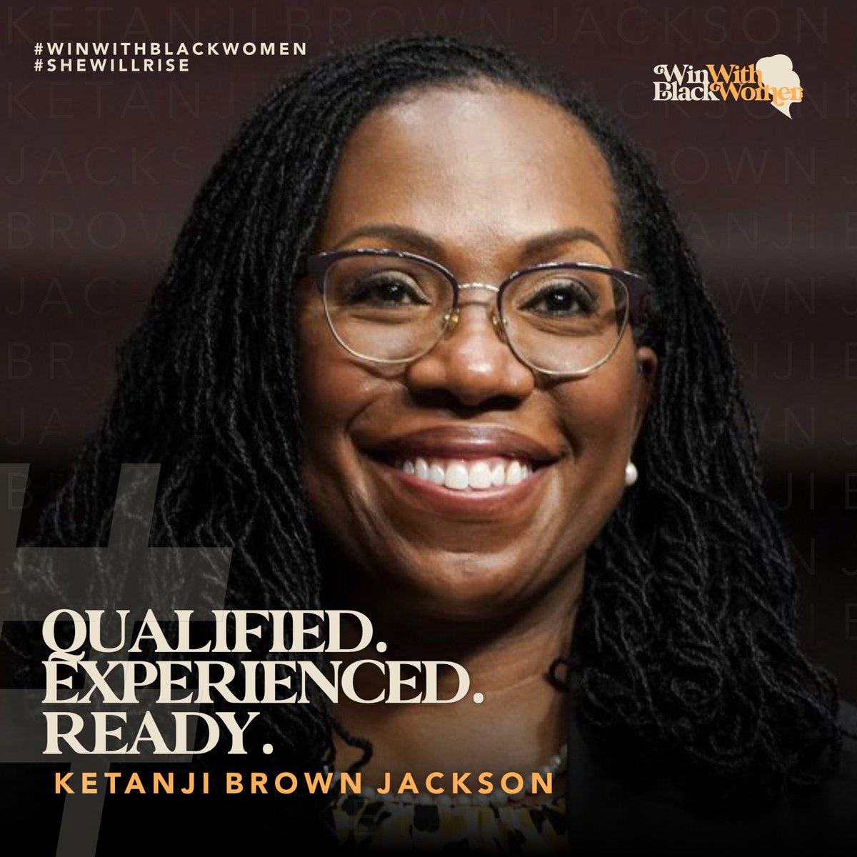 Congratulations on your Supreme Court nomination, Judge Ketanji Brown Jackson! We can't wait to see the fantastic work you will do and will be here to support you along the way. #WinWithBlackWomen #SheWillRise #StandWithBlackWomen