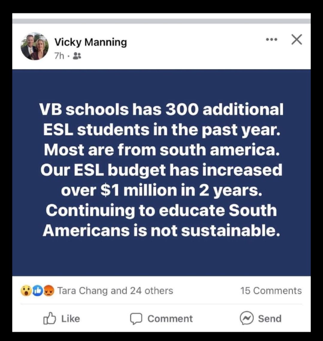 Today, one of our school board members made the decision to post this on her social media page. A short thread.