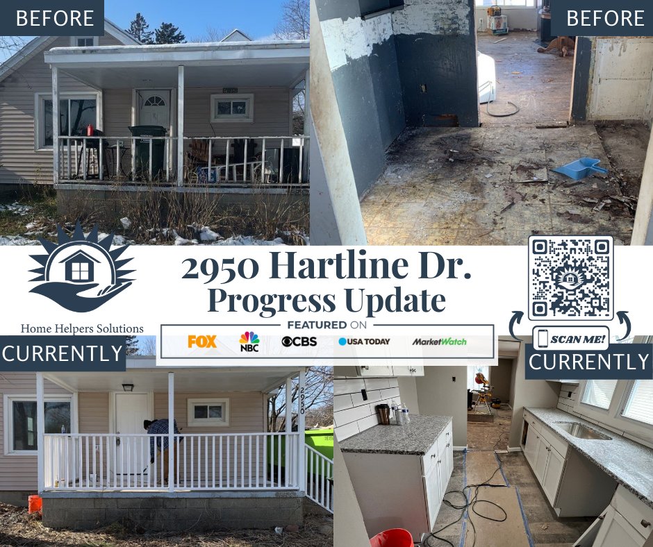 HomeHelpersSol's tweet image. The front porch railing has been replaced, the new front door &amp;amp; porch light are in &amp;amp; outside is coming along just as beautifully as inside!✅✅✅
Have a house you'd like to sell fast for CASH with no clean-out or repairs?  ➡️(248) 783-8009 
HomeHelpersSolutions.com ☎️💸⁣