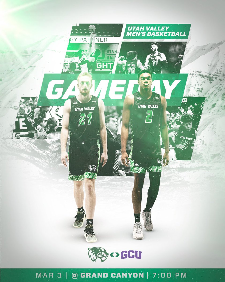 It's game day 🤙🏼 
Taking on GCU at 7:00 PM tune in on ESPN+ 
 
#GoUVU #UVU #UVUmbb #WAChoops