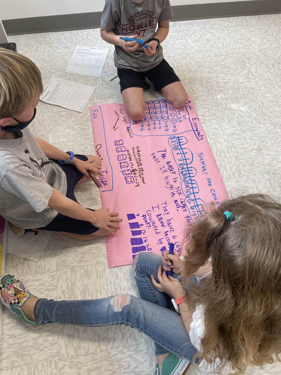 MrsReidelbach's tweet photo. 2nd graders participate in Math Congress, being sure to use math language in their explanations, “in each” “equal sized” “split between”. @VBGifted @JbdElem @stavajbd https://t.co/B9AqRDt2PZ