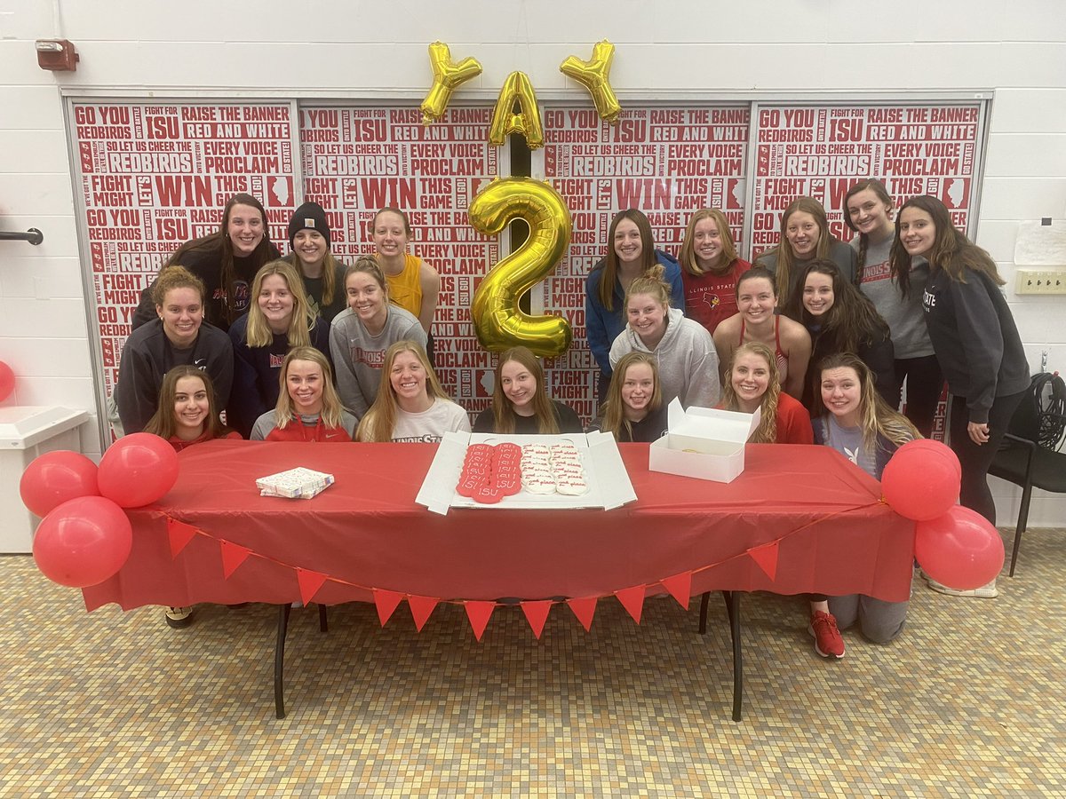 RedbirdSwimDive's tweet photo. Our best finish at the MVC Championships in almost a decade deserves a celebration 🥳 Congrats again to our second-place squad!

#MVCSwimDive #redbirdSD https://t.co/YMG0lz5kxU