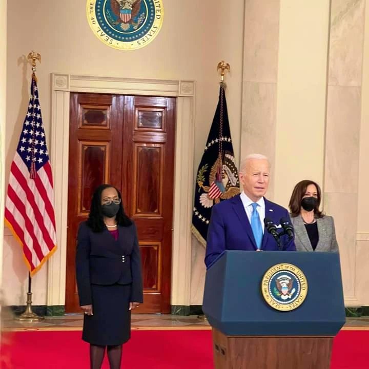 Today, #POTUS46 #JoeBiden  nominated Judge  #KentajiOnyikaBrownJackson to become the next Assc. Just. for the #SupremeCourtOfTheUnitedStates. 1st Black Woman #VPOTUS #KamalaHarris was proudly present as #KentajiBrownJackson is the 1st Black Woman ever nominated for the #SCOTUS.