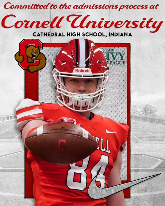 ParkerSpellacy's tweet photo. I am extremely proud to announce that I will continue my athletic and academic career at Cornell University. #gobigred @BigRed_Football @CathedralFBall @CUCoachArcher @KJMcDonough @Coachpeebs https://t.co/NT5g2OdlDs