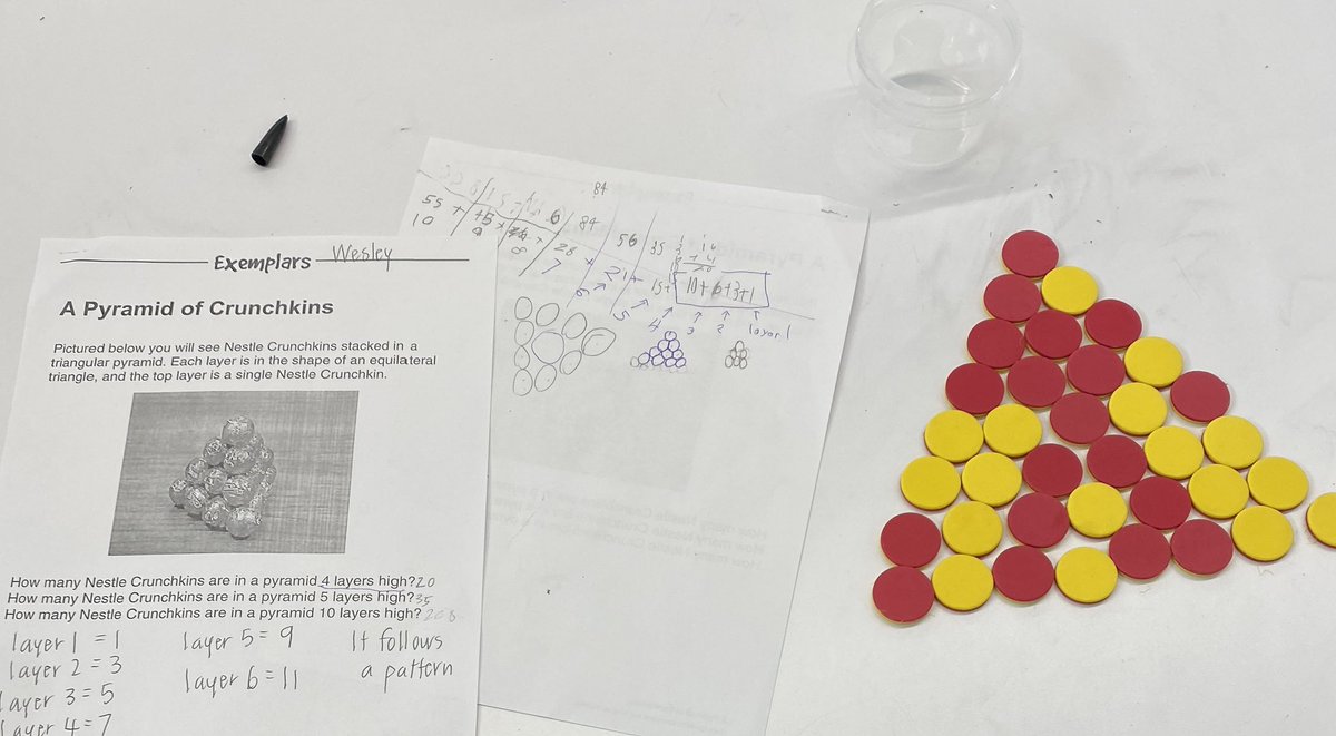 MrsReidelbach's tweet photo. 3rd grade makes corrections on older students’ Math Exemplars, thinking in 3D layers of a pyramid. What are the errors? Where did they get mixed up? @JbdElem @VBGifted @mcardlejbd https://t.co/4dhWvEP0aj