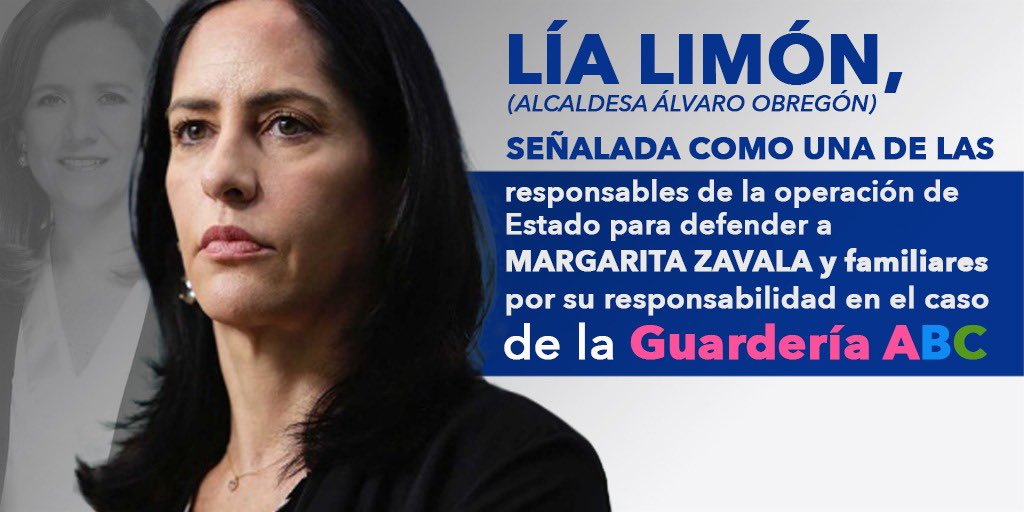 guruchuirer's tweet photo. Lía Limón, alcaldesa del PRIANRD en Álvaro Obregón, involucrada en la operación de Estado para salvar a Margarita Zavala y su familia de su responsabilidad por la tragedia de la Guardería ABC https://t.co/c7Mz2JbdWL