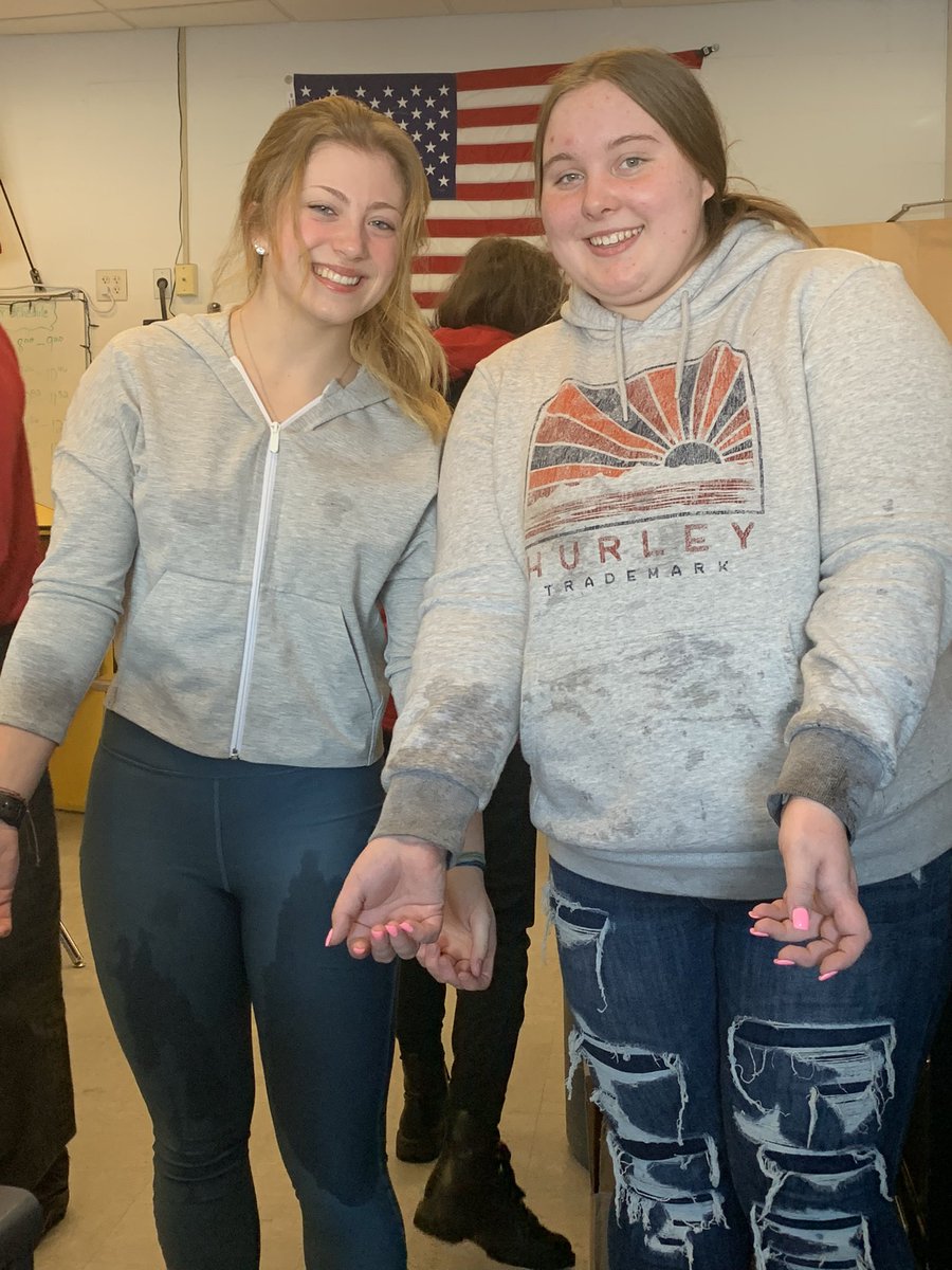 BHSAgDept's tweet photo. Busy day in the Ag room - BHS Staff breakfast put on by the FFA, Zoom call during Vet Studies 2 with @ReicksViewFarms, started fishing rods in Wildlife Science, and greenhouse time filling pots w/soil in Plantopia! #TeachAg #BHSAg #BHSFFA https://t.co/hnDgM74dvo