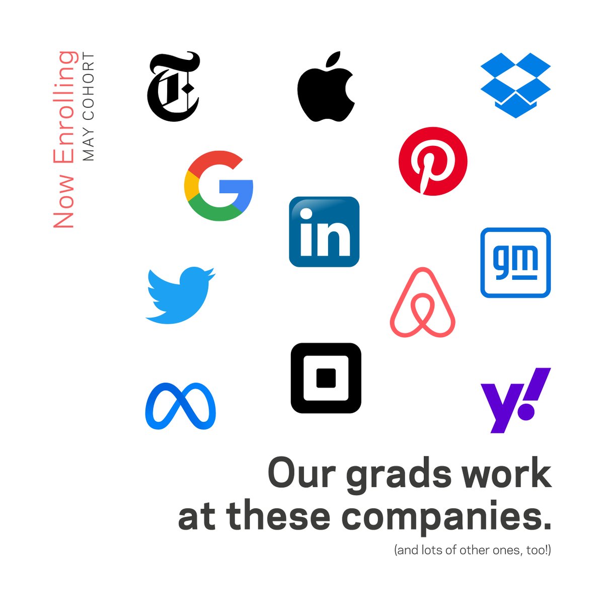 rithmschool's tweet image. Our grads work for companies so large that anyone who doesn't live under a rock has heard of them, and companies that are small but mighty! There's plenty of time to prep for our May cohort - will this be the year you make the leap into a better future?
#bestcodingbootcamp