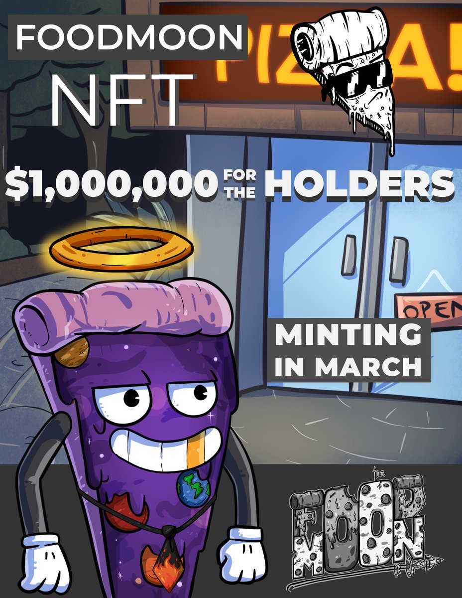 YachtClub_NFT's tweet photo. 💎#NFTGiveaway💎

@FoodMoon_NFT is giving away 1 #NFT🍀 +5 WL spots

🏆1x @FoodMoon_NFT 🍕
🏆5x WL🧾

✅Entry:
1⃣Follow @FoodMoon_NFT &amp; me
2⃣RT &amp;♥️ this
3⃣Tag 3 frens

⚡️24H

They are giving 3 FREE NFTs in their discord: https://t.co/Firm2Qdk0M 🚀🚀

#NFTGiveaways #NFTCommunity https://t.co/96sC9u7B0t