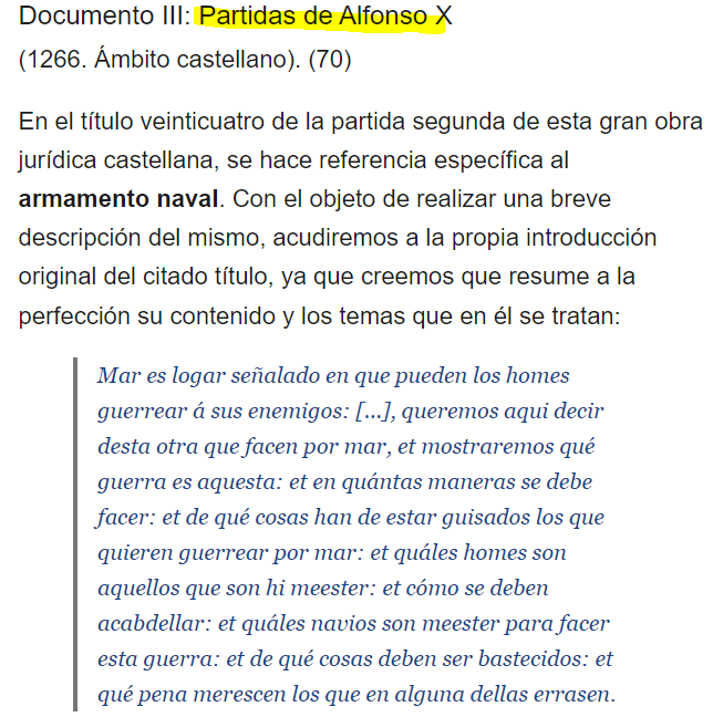 JorgePay1's tweet photo. buscando.
Otro trabajo consultado: "La marina de guerra y su armamento en la Baja Edad Media en Castilla y Aragón" de Piña Rodríguez @uclm_es (https://t.co/CtLZd5h93W).
En él se alude a #LasPartidas, pero tampoco se hace referencia a las ordenanzas de 1281.
Sigamos... https://t.co/SNzUqlpXir