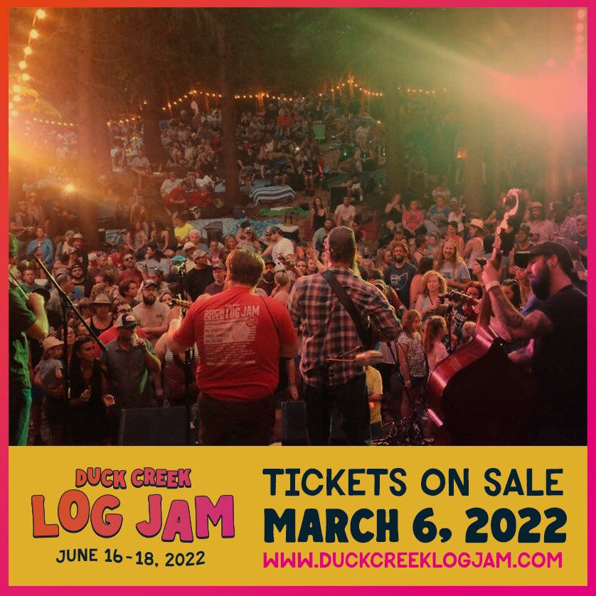 Well, we need one more week to get our ducks in row. (See what we did there?)

🎟 Tickets will be on sale for the 2022 Duck Creek Log Jam on Sunday, March 6th.

🎶 Lineup announcement shortly after.

In the meantime, check out updated details here >> duckcreeklogjam.com