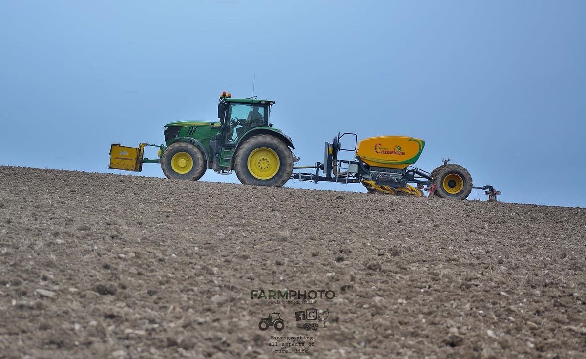 farmphotodorset's tweet photo. @LyckeGard System Camelion which is a seeder, inter row hoe and fertiliser application tool all in one. This is being operated at Launceston Farm in Dorset on a @JohnDeere 6215R sowing organic spring wheat. @NFUDorset @HuntForestGroup @clubhectare2211 @NFUCountryside https://t.co/S4sZKkWuXU