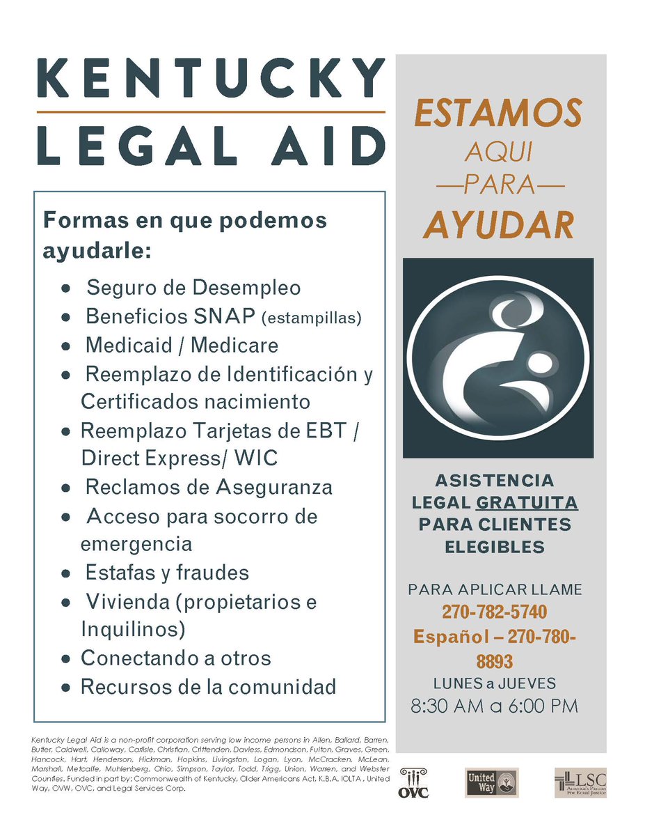 Tornado survivors seeking access to disaster legal services can call the <a href="/KYLegalAid/">Kentucky Legal Aid</a> Disaster Legal Services Hotline at 877-782-4219. You do not need to qualify for legal aid to receive services. Learn more at bit.ly/3vbaLG1.