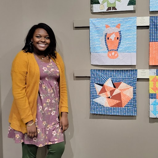 NatQuiltMuseum's tweet photo. Every year we are inspired by the entries in the School Block Challenge youth contest and love to meet these artists in person!

“Peaceful Foxfire” by Jessara, KY
5-8 Grade

#SchoolBlockChallenge @ModaFabrics @KYArtsCouncil  #quilting #youthart #quiltart #fox #quilting #fiberart https://t.co/Vm5842zsnf