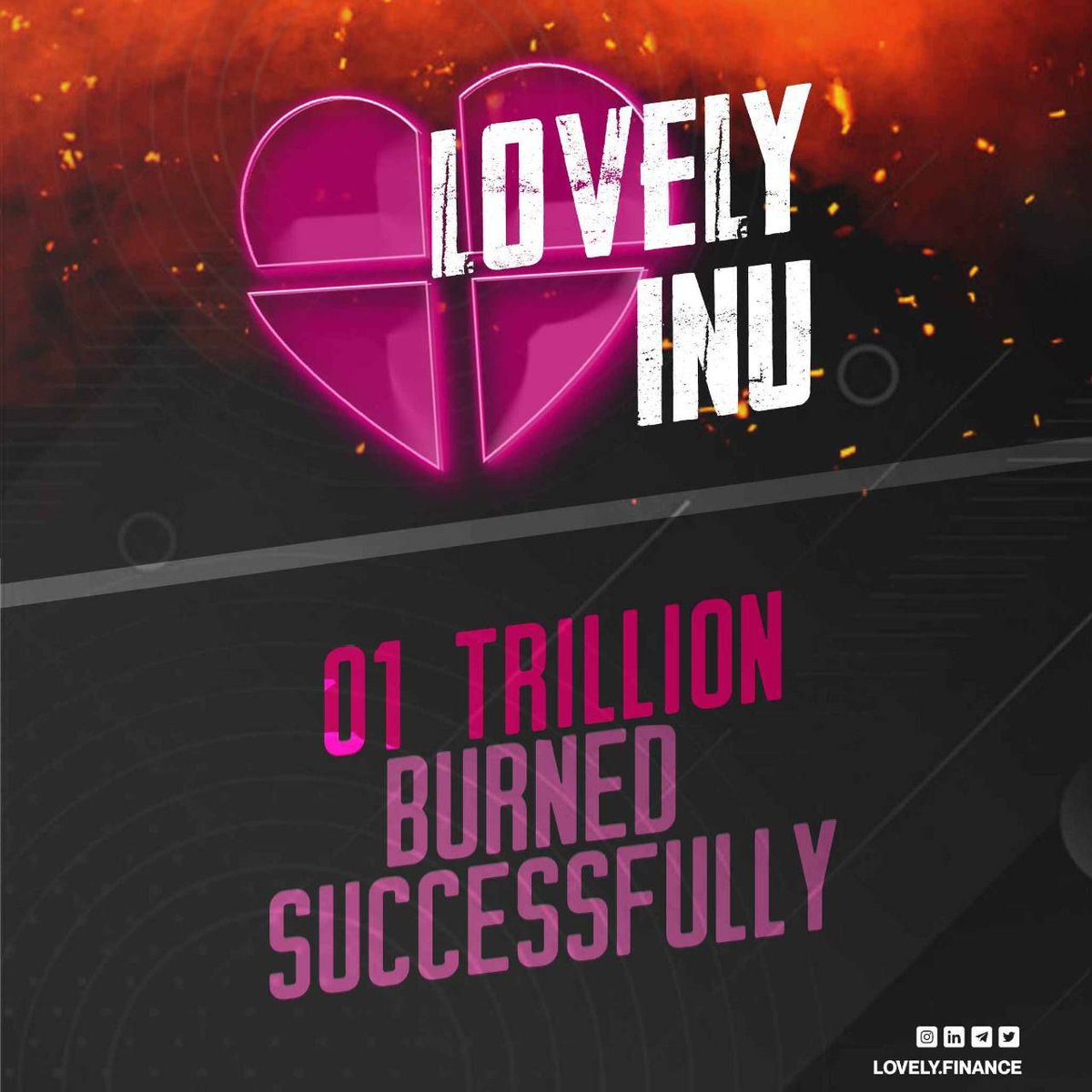 1 Trillion LOVELY Burned.....
😱😱😱😱😱😱😱😱😱😱

Burning Transaction: 
bscscan.com/tx/0xc6000d698…

Done Burnings
✅ 5th February - 1T LOVELY
✅ 10th February - 1T LOVELY
✅ 15th February - 1T LOVELY
✅ 20th February - 1T LOVELY
✅ 25th February - 1T LOVELY