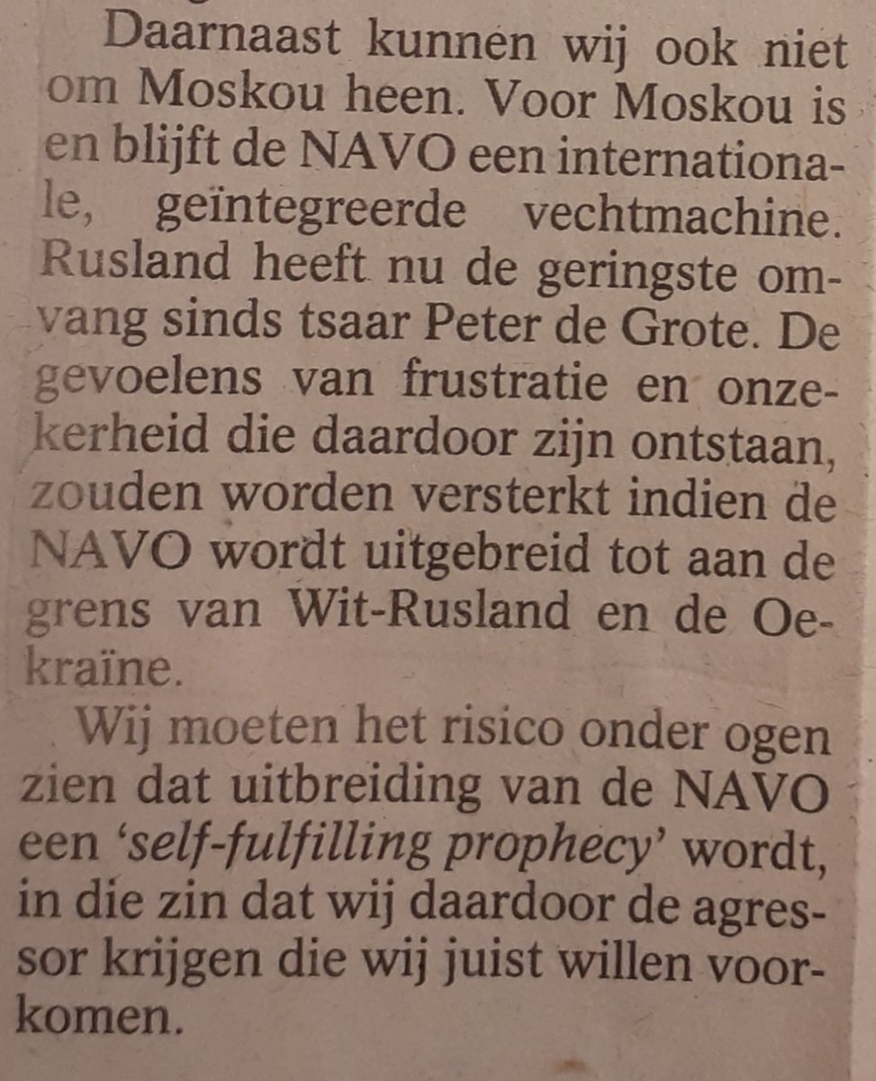 De profeet Frits Bolkestein (Volkskrant, 22 april 1995). #Oekraïne