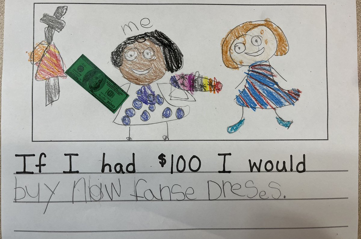 MrsDeMoreKinder's tweet photo. What would you do with $100?!? #100thDayFun ππ€β€οΈ https://t.co/S1KRZ0DAPR