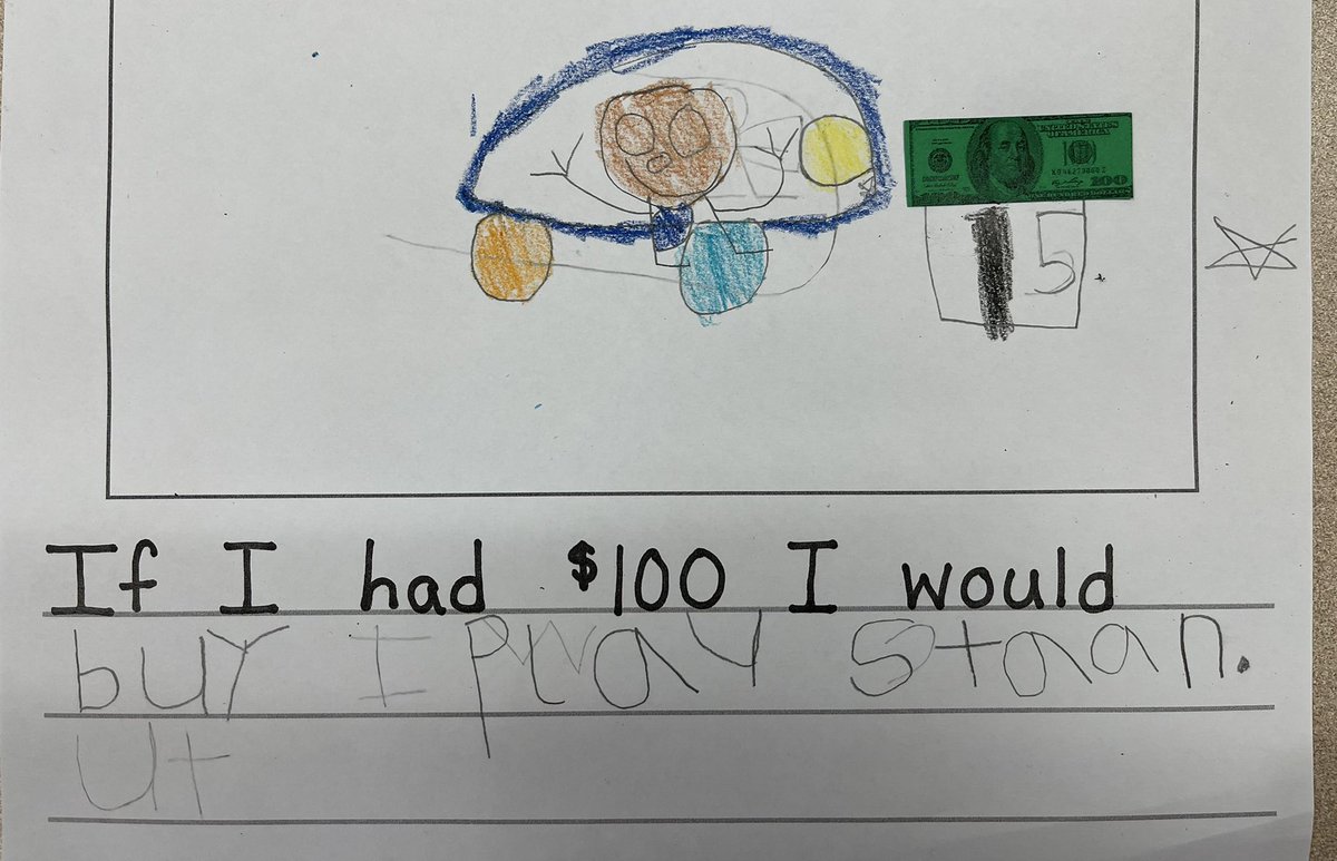 MrsDeMoreKinder's tweet photo. What would you do with $100?!? #100thDayFun ππ€β€οΈ https://t.co/S1KRZ0DAPR
