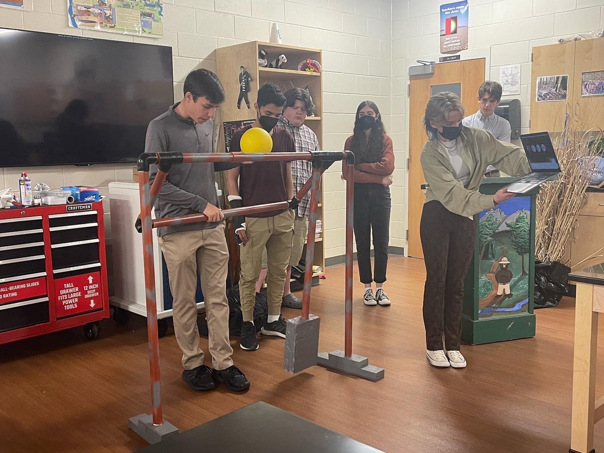 rj3cville's tweet photo. Mrs. Talarico’s STEM students are amazing! They designed adaptive PE equipment for one of our CHS students with limited mobility. As part of their Biomedical Engineering project, the students created an adjustable adaptive basketball goal and an adaptive standup kicker. https://t.co/qqCCHwln5Y