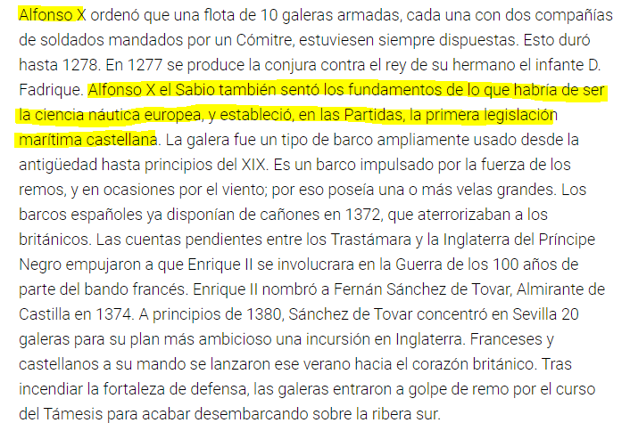JorgePay1's tweet photo. En "Alfonso X y la Marina de Castilla", el prof. de Justo Alpañés @unisevilla, cita de nuevo #LasPartidas: "#AlfonsoX también sentó los fundamentos de lo que habría de ser la ciencia náutica europea, y estableció, en las Partidas, la primera legislación marítima castellana".
Y../ https://t.co/R3oe6gtWGd