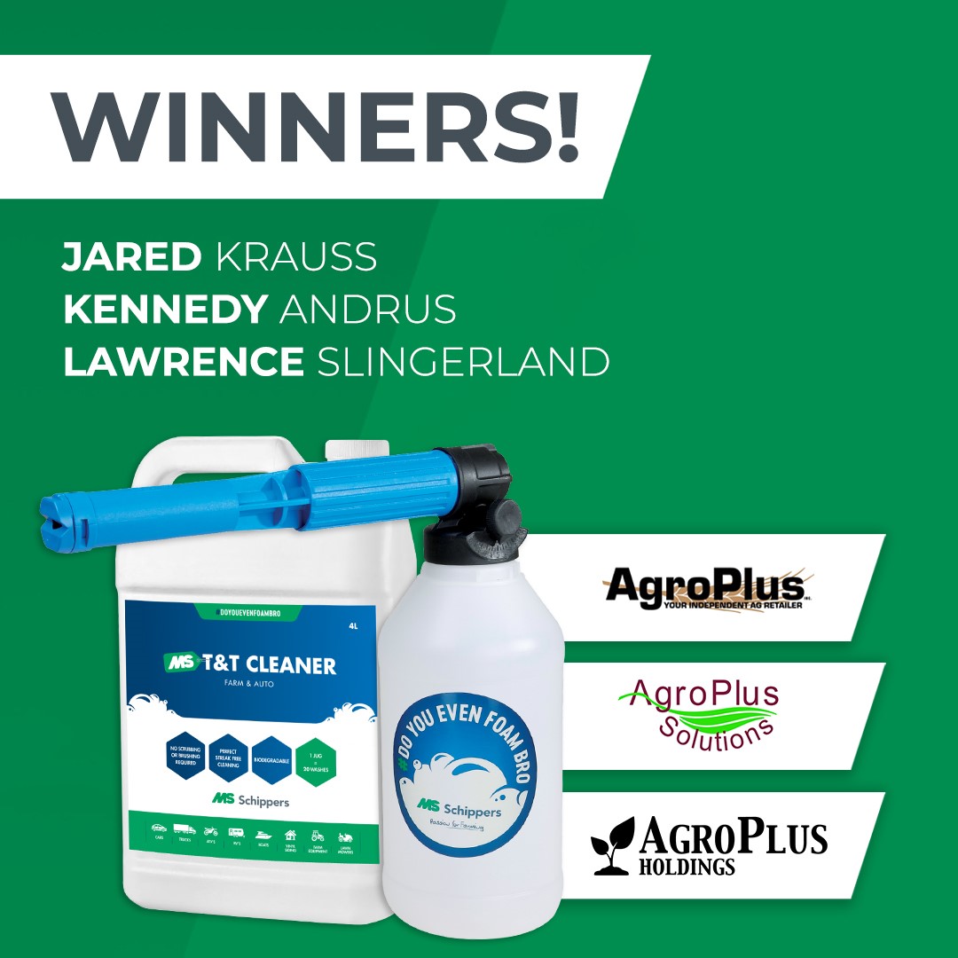 We have some winners!!!

Thank you to everyone who entered our contest.  If you are interested in learning more about T&amp;T Cleaner or any of our other products visit us at Ag-Expo next week!

Congratulations! We will be in contact to make arrangements.