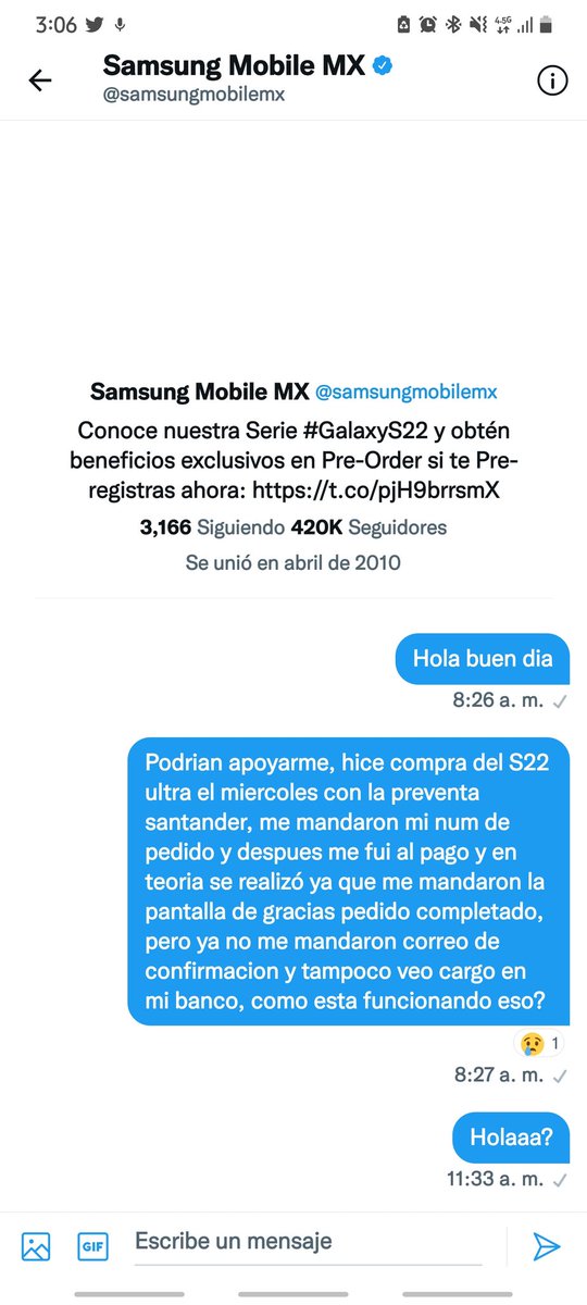 chikys10z's tweet photo. @SamsungMexico @samsungmobilemx @LuismarClow Gracias les escribi para que me den orientacion y apoyo pero no me responden, me pueden ayudar por favor https://t.co/Cw3uKcHZMq