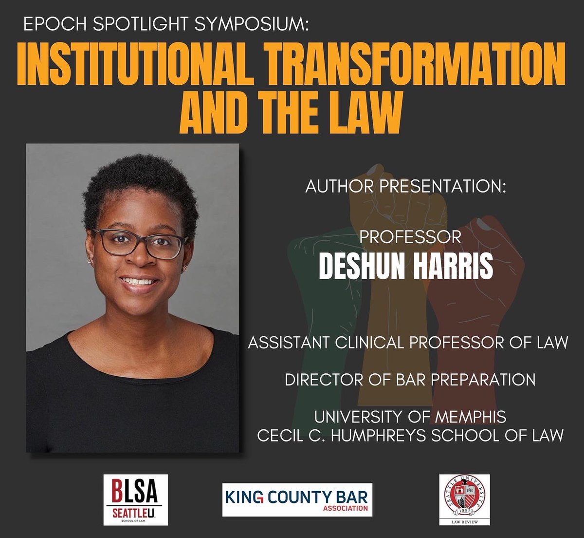 D_ProctorMills's tweet photo. We’re back with @DeShunHarris5 on the piece she submitted for publication, Let’s Talk About Grading, Maybe: Using Transparency About The Grading Process to Aid in Student Learning @SULawRev @seattleulaw @SUBLSACHAPTER  #EpochSymposium Join HERE➡️ https://t.co/WNrPfO9meY https://t.co/BVu5yFWXyI