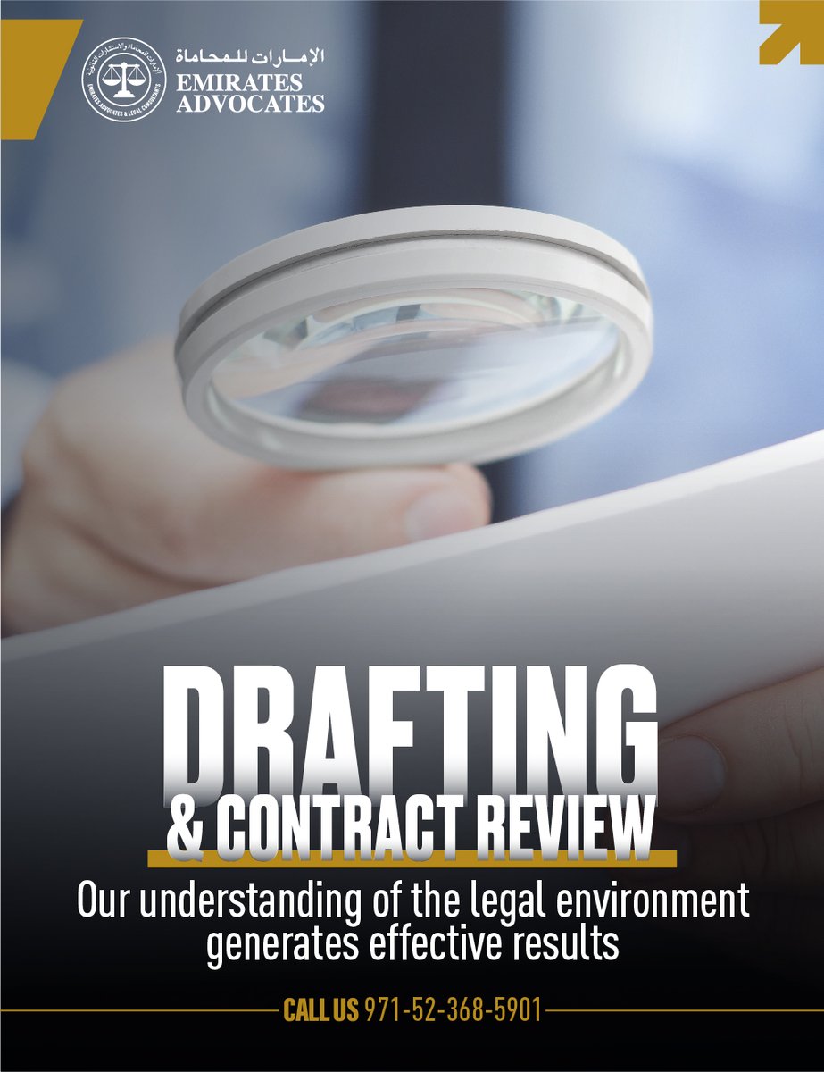 EmiratesAdvoca1's tweet photo. Thanks to our expanding network in the Middle East and our experience in the UAE, we offer advice based on our knowledge and understanding of the legal environment, which ensure the satisfaction of our clients. https://t.co/XWWfQ5Pm1Z
