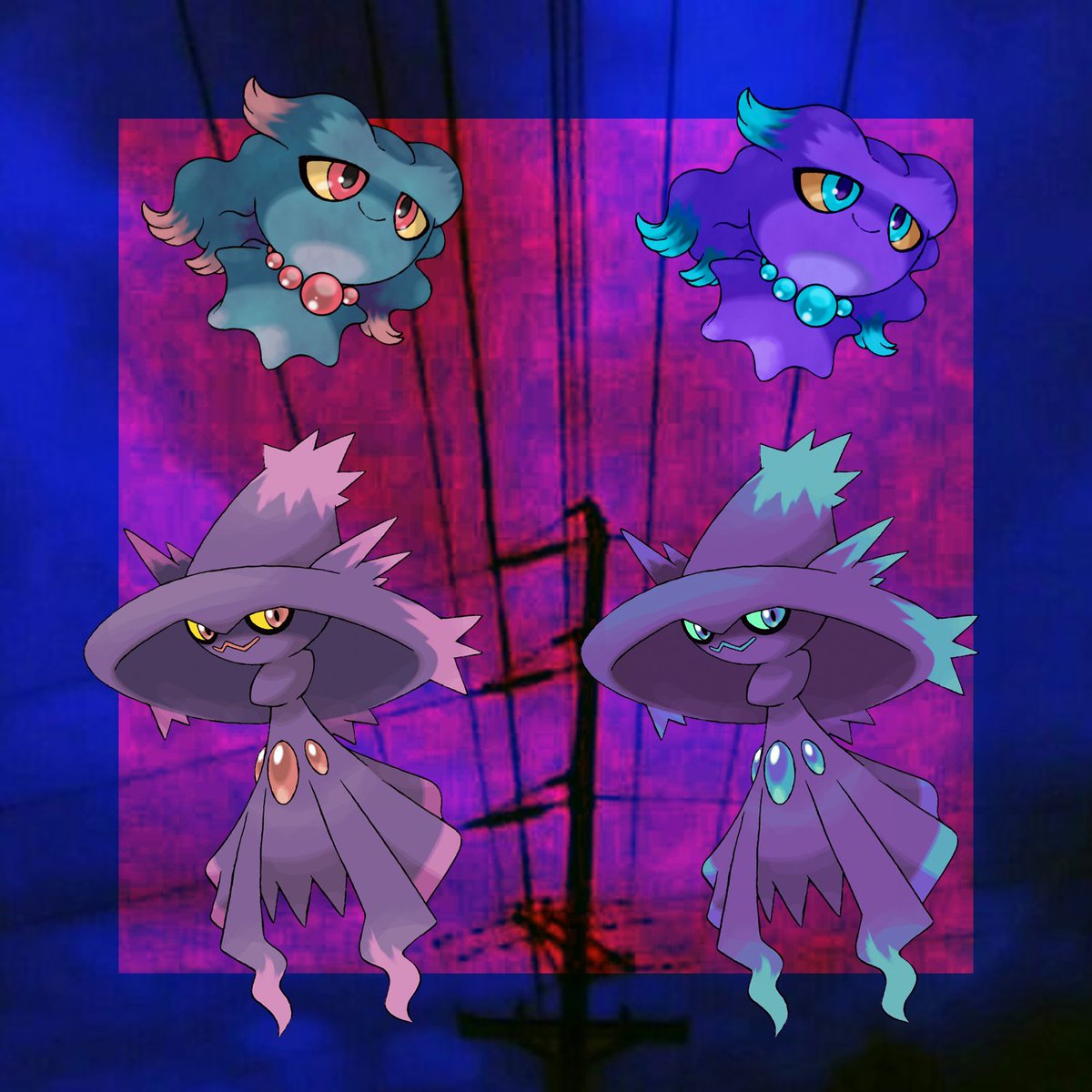 R4Ml3L's tweet photo. figured out a more efficient method of making these edits, mismagius would benefit greatly from a hue shift instead of become an ugly green
--
#Pokemon #ShinyPokemon #shiny #shinyedit https://t.co/E7Mlm8vytF